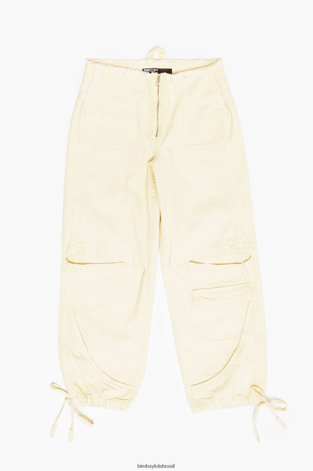 roupas Bimba Y Lola calça jeans cargo manteiga P28JFH541