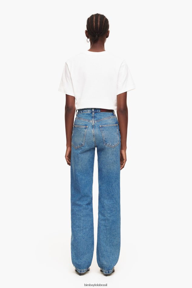 roupas Bimba Y Lola comprimento total reto - jeans reto azul P28JFH448