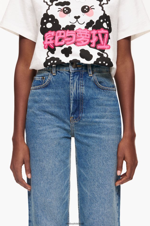 roupas Bimba Y Lola comprimento total reto - jeans reto azul P28JFH448