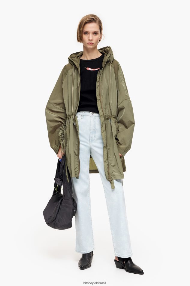 roupas Bimba Y Lola corte reto - calça jeans reta camuflada com estampa de panda azul P28JFH529