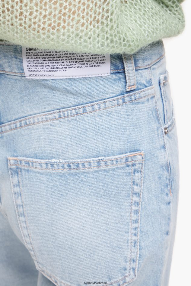 roupas Bimba Y Lola corte reto - jeans reto azul P28JFH453
