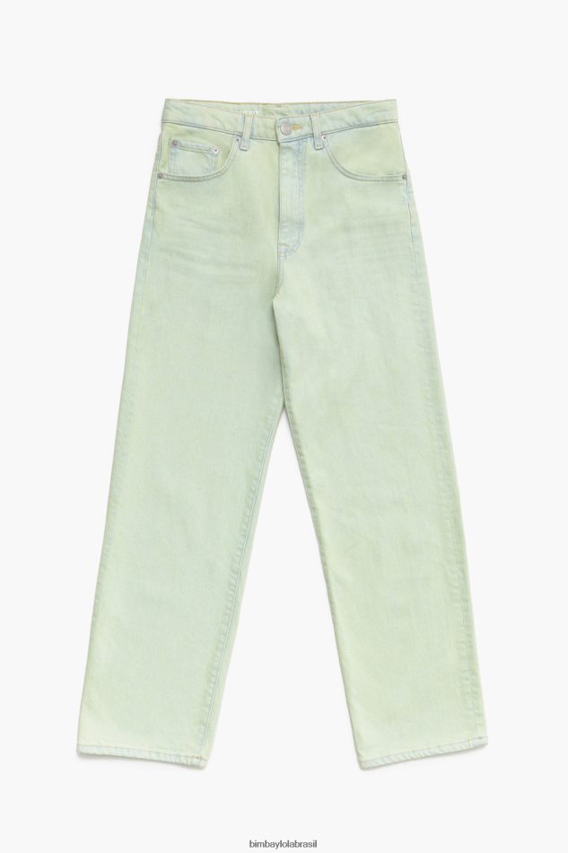 roupas Bimba Y Lola corte reto - jeans reto hortelã P28JFH449