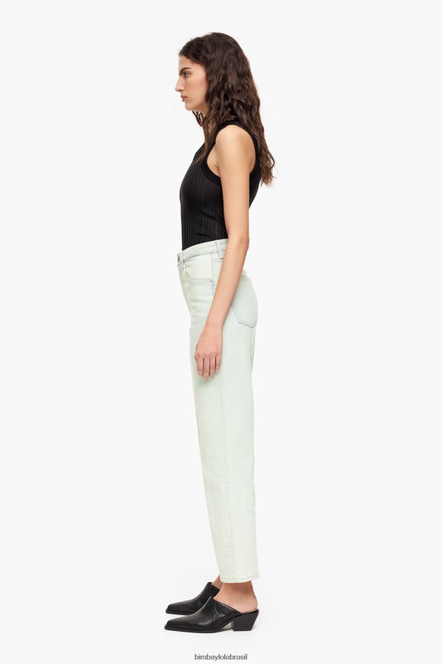 roupas Bimba Y Lola corte reto - jeans reto hortelã P28JFH536