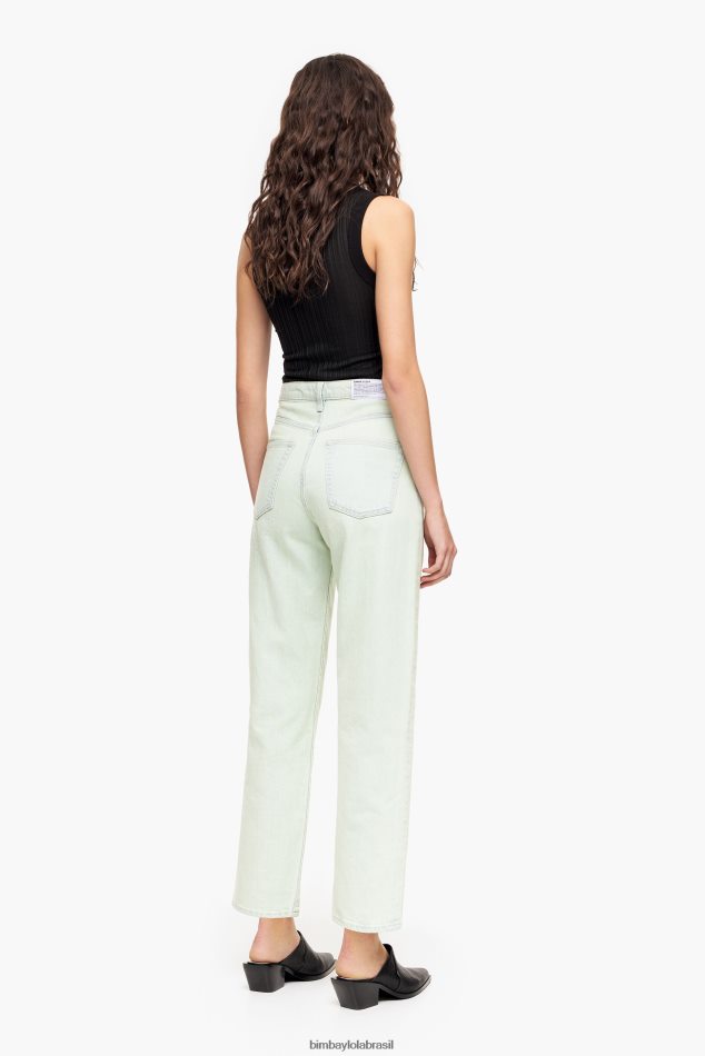 roupas Bimba Y Lola corte reto - jeans reto hortelã P28JFH536