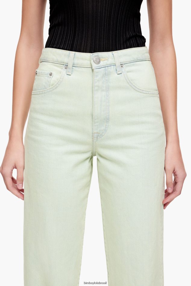 roupas Bimba Y Lola corte reto - jeans reto hortelã P28JFH536