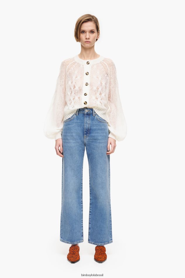 roupas Bimba Y Lola corte reto - jeans reto meio azul P28JFH454