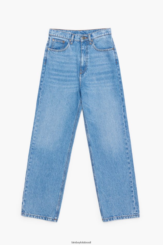 roupas Bimba Y Lola corte reto - jeans reto meio azul P28JFH532
