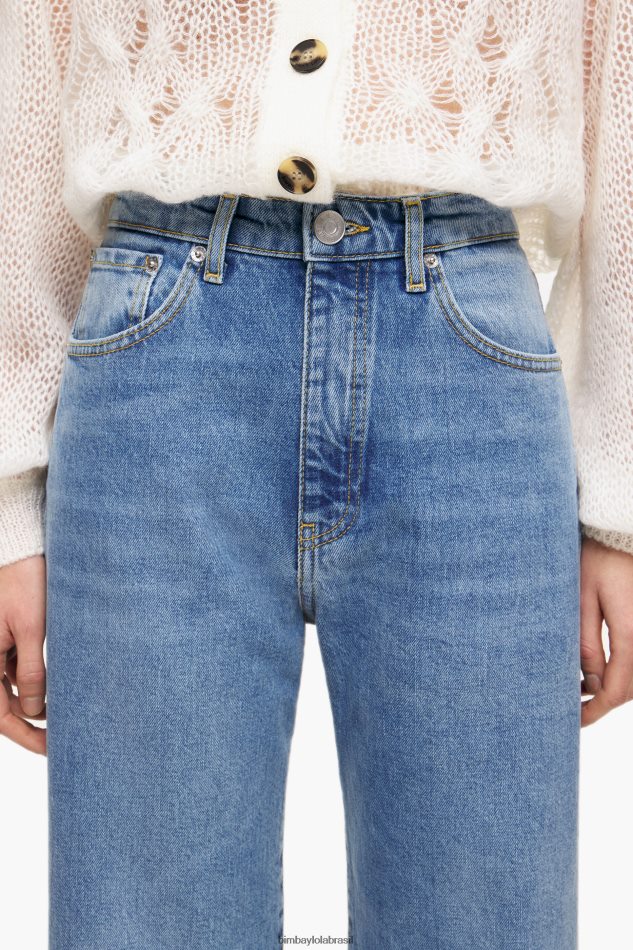 roupas Bimba Y Lola corte reto - jeans reto meio azul P28JFH532