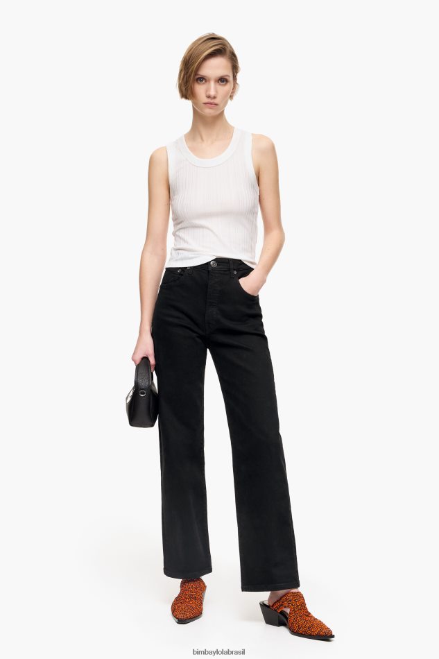 roupas Bimba Y Lola corte reto - jeans reto preto P28JFH450