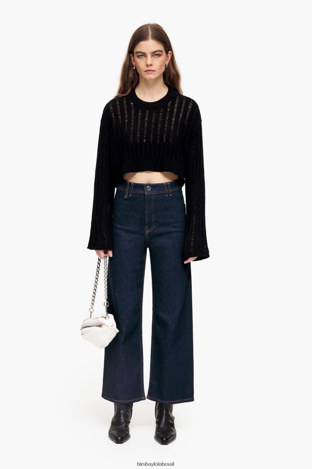 roupas Bimba Y Lola culotte - jeans de cintura alta azul escuro P28JFH442