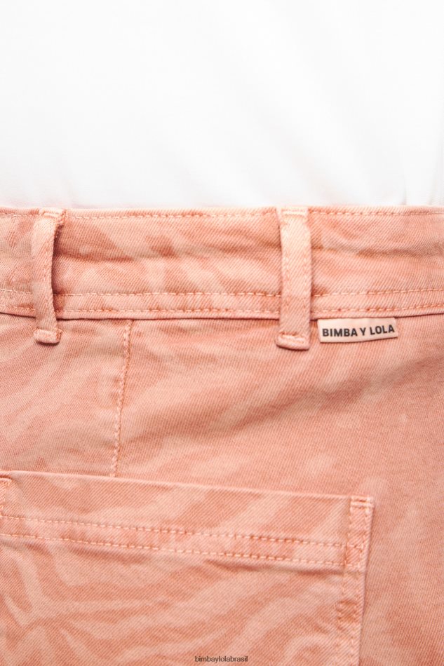 roupas Bimba Y Lola culotte - jeans de cintura alta com estampa de tigre damasco P28JFH440