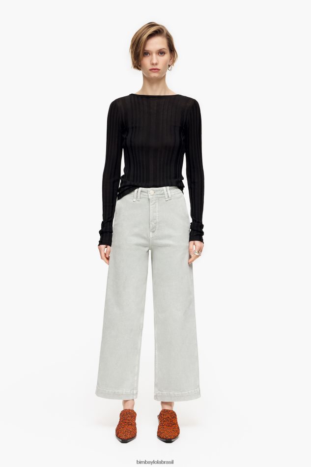 roupas Bimba Y Lola culotte - jeans de cintura alta menta verde P28JFH444