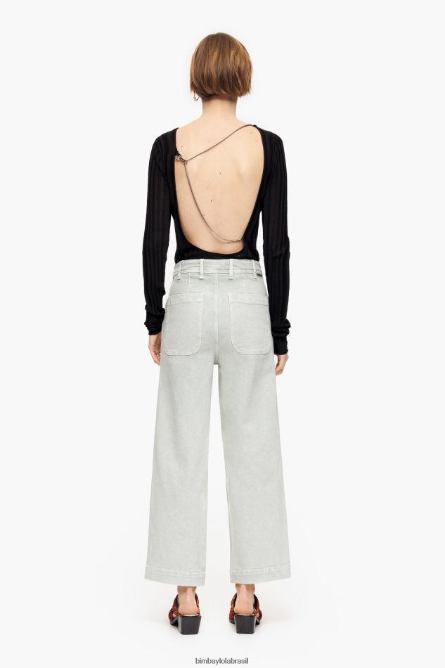 roupas Bimba Y Lola culotte - jeans de cintura alta menta verde P28JFH444