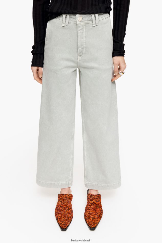 roupas Bimba Y Lola culotte - jeans de cintura alta menta verde P28JFH444