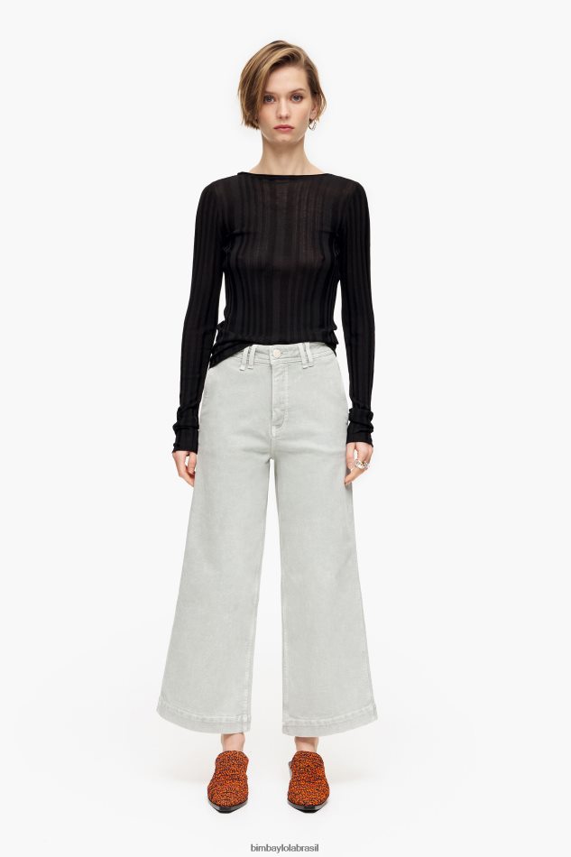 roupas Bimba Y Lola culotte - jeans de cintura alta menta verde P28JFH519