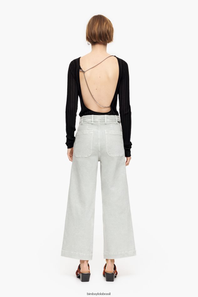 roupas Bimba Y Lola culotte - jeans de cintura alta menta verde P28JFH519
