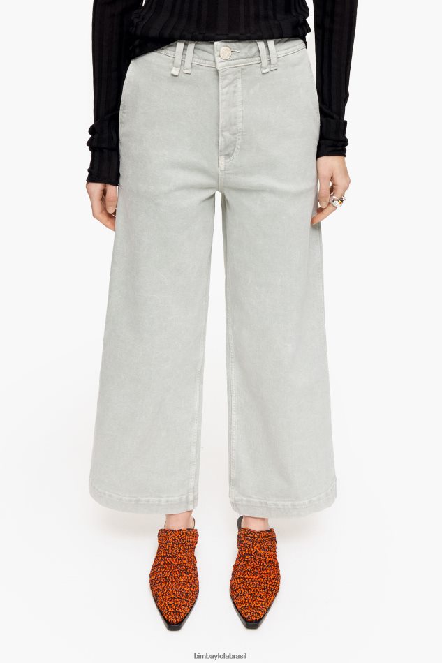 roupas Bimba Y Lola culotte - jeans de cintura alta menta verde P28JFH519
