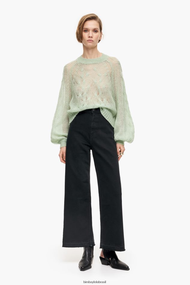roupas Bimba Y Lola culotte - jeans de cintura alta preto P28JFH441