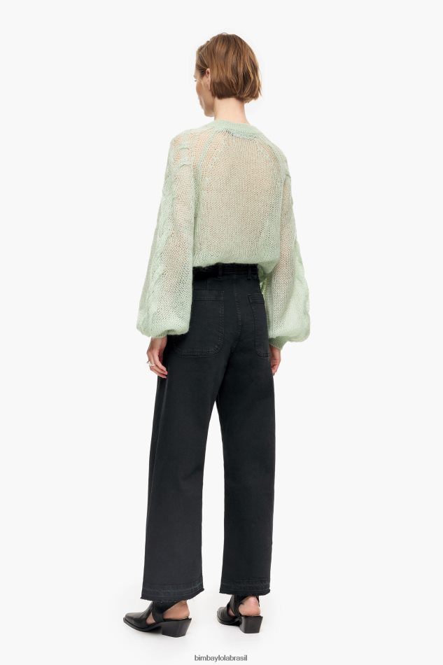 roupas Bimba Y Lola culotte - jeans de cintura alta preto P28JFH441