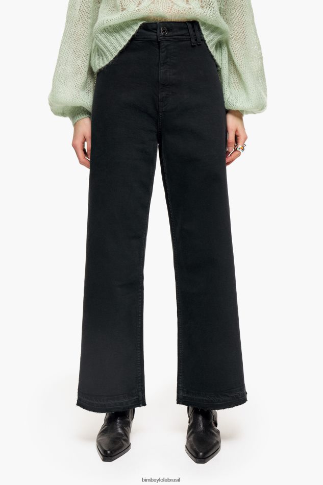 roupas Bimba Y Lola culotte - jeans de cintura alta preto P28JFH441
