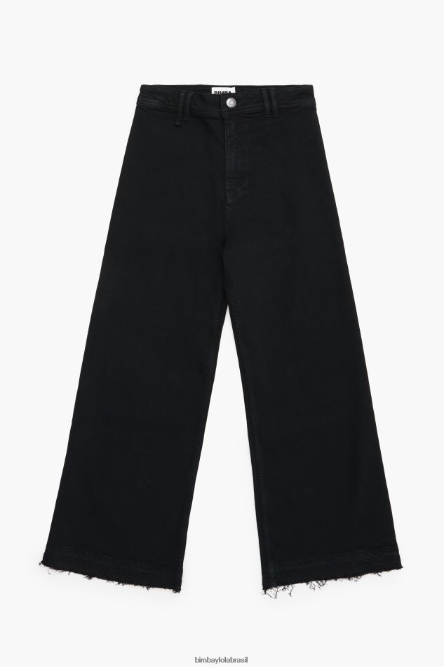 roupas Bimba Y Lola culotte - jeans de cintura alta preto P28JFH441
