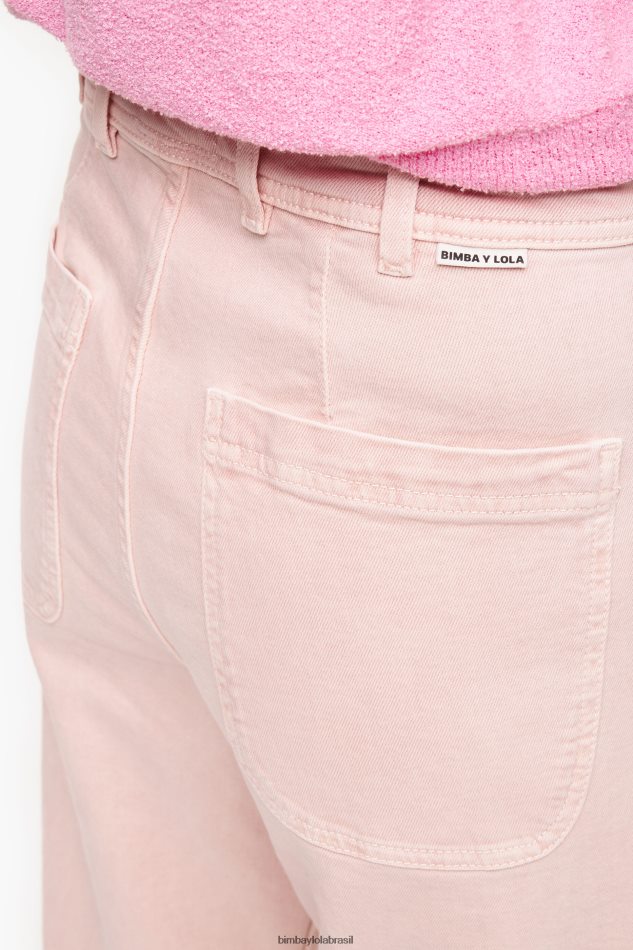 roupas Bimba Y Lola culotte - jeans de cintura alta rosa P28JFH446