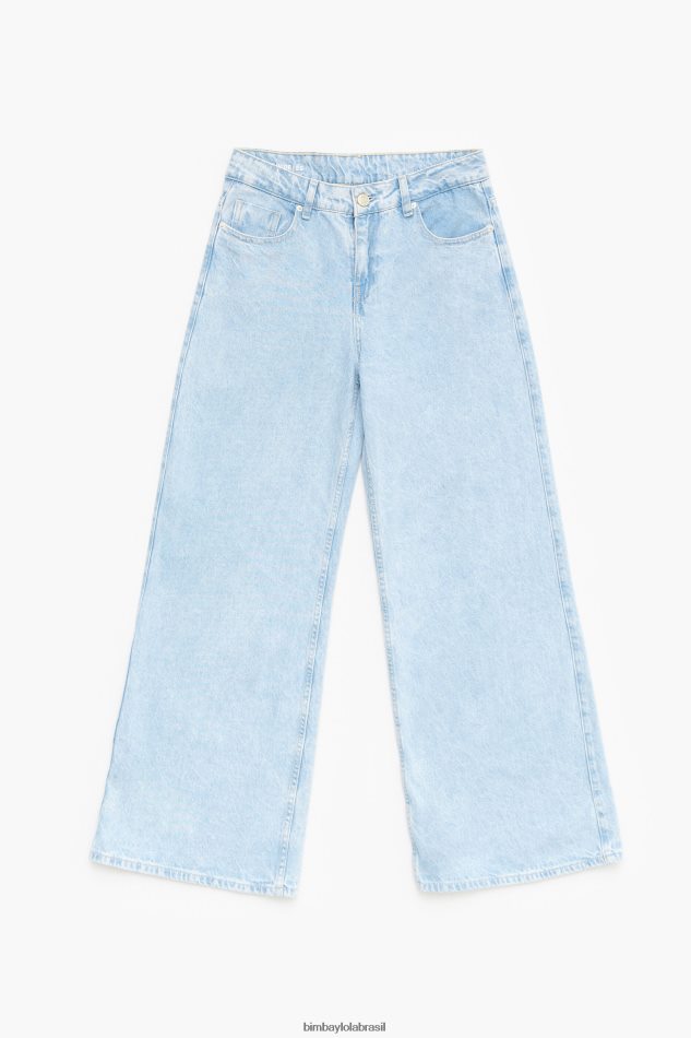 roupas Bimba Y Lola wide leg - jeans de perna larga azul P28JFH432
