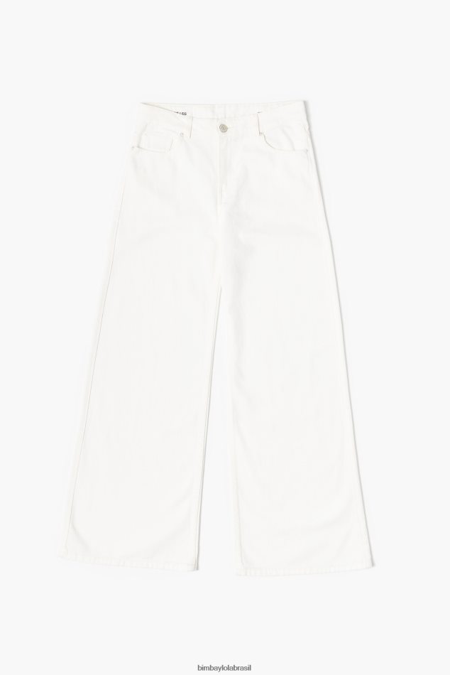 roupas Bimba Y Lola wide leg - jeans de perna larga branco P28JFH505