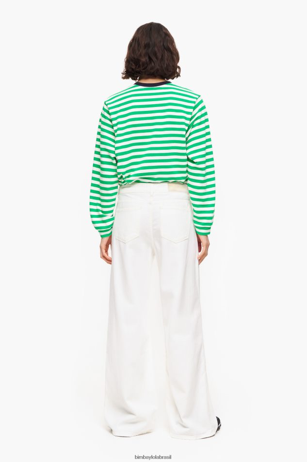 roupas Bimba Y Lola wide leg - jeans de perna larga branco P28JFH505