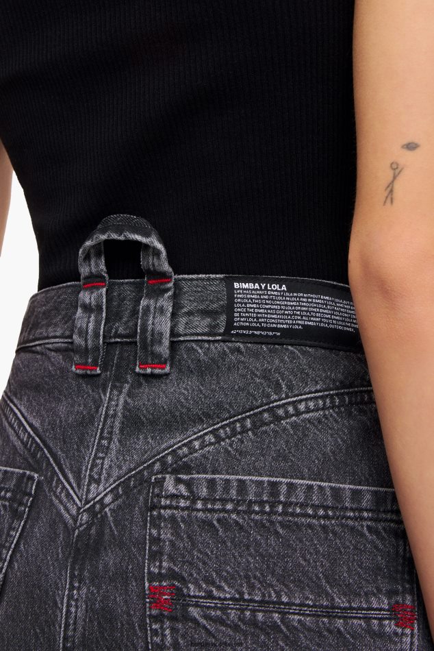 roupas Bimba Y Lola minissaia jeans preto P28JFH458