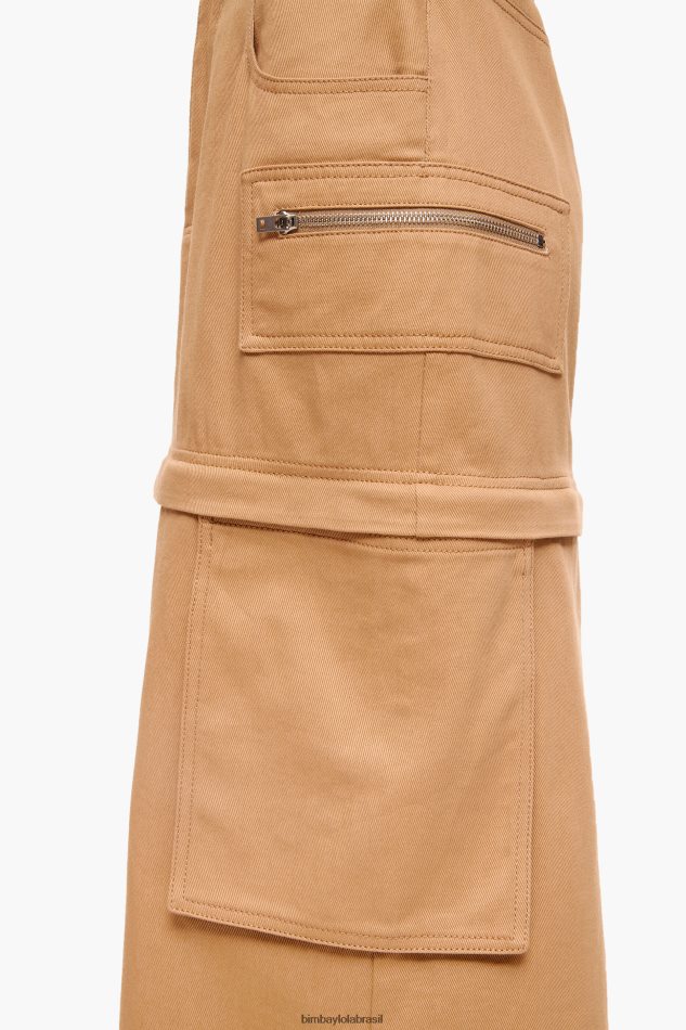 roupas Bimba Y Lola saia cargo midi camelo P28JFH455