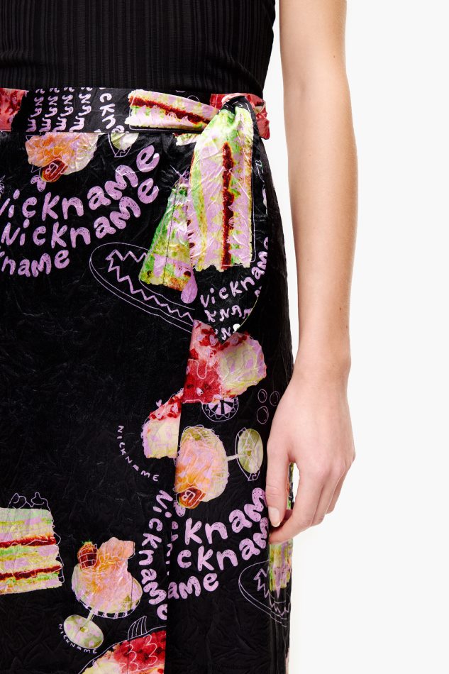 roupas Bimba Y Lola saia envelope com estampa de foto apelido P28JFH459