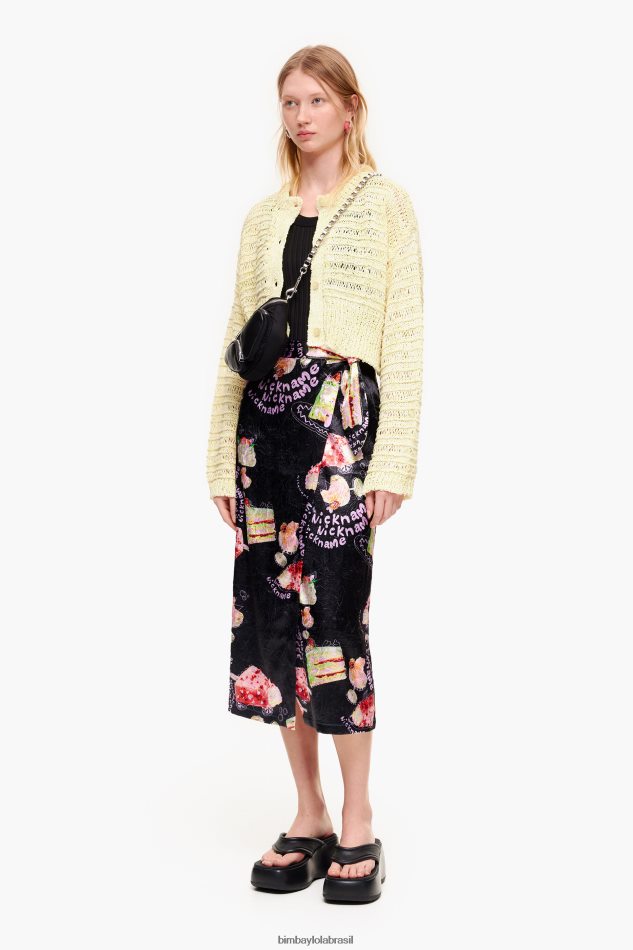 roupas Bimba Y Lola saia envelope com estampa de foto apelido P28JFH459