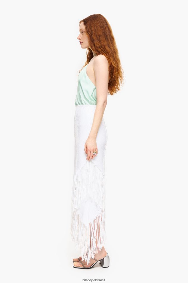 roupas Bimba Y Lola saia midi de lantejoulas branco P28JFH462