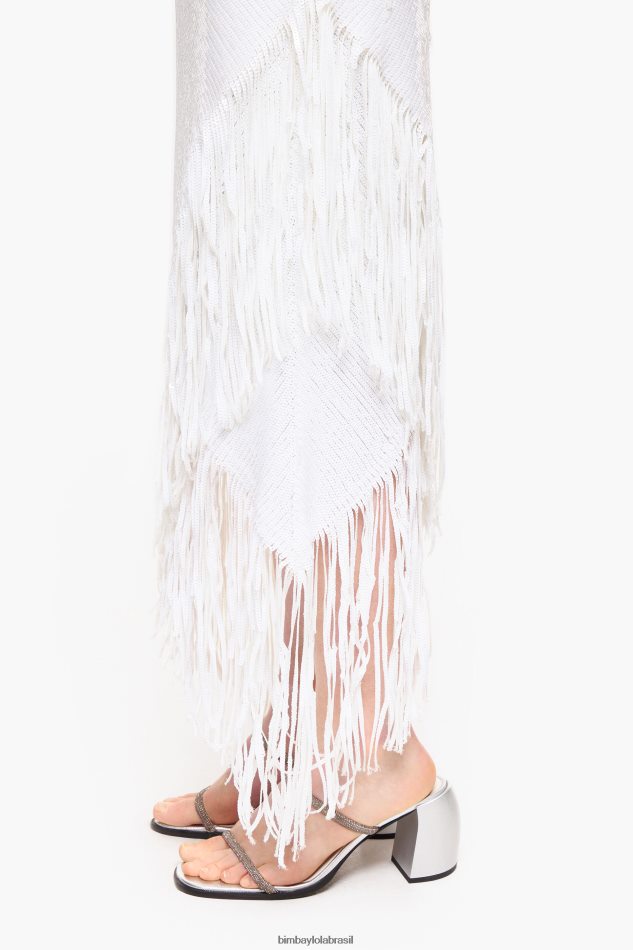 roupas Bimba Y Lola saia midi de lantejoulas branco P28JFH462
