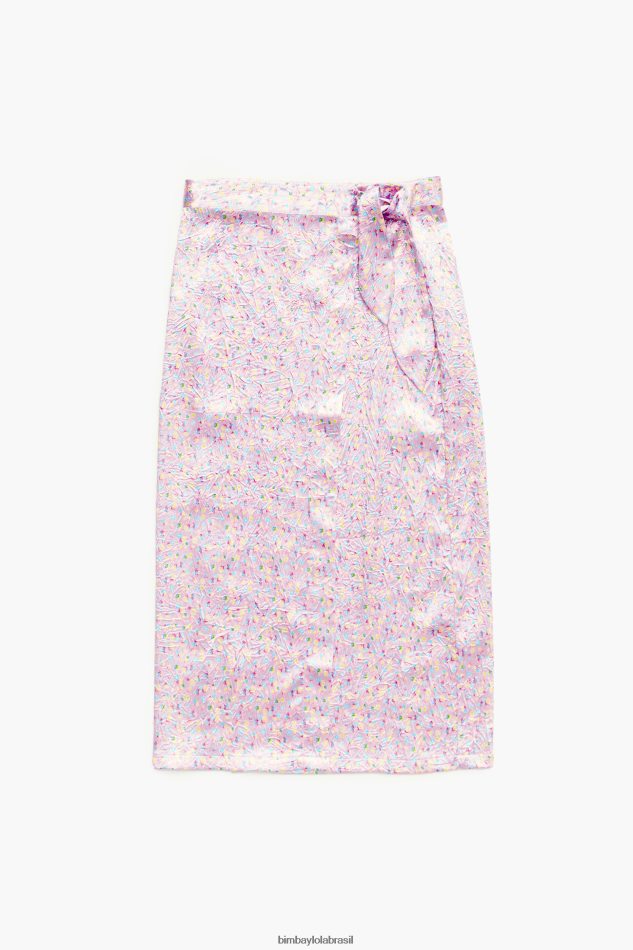 roupas Bimba Y Lola saia midi estampada spraymini rosa P28JFH464