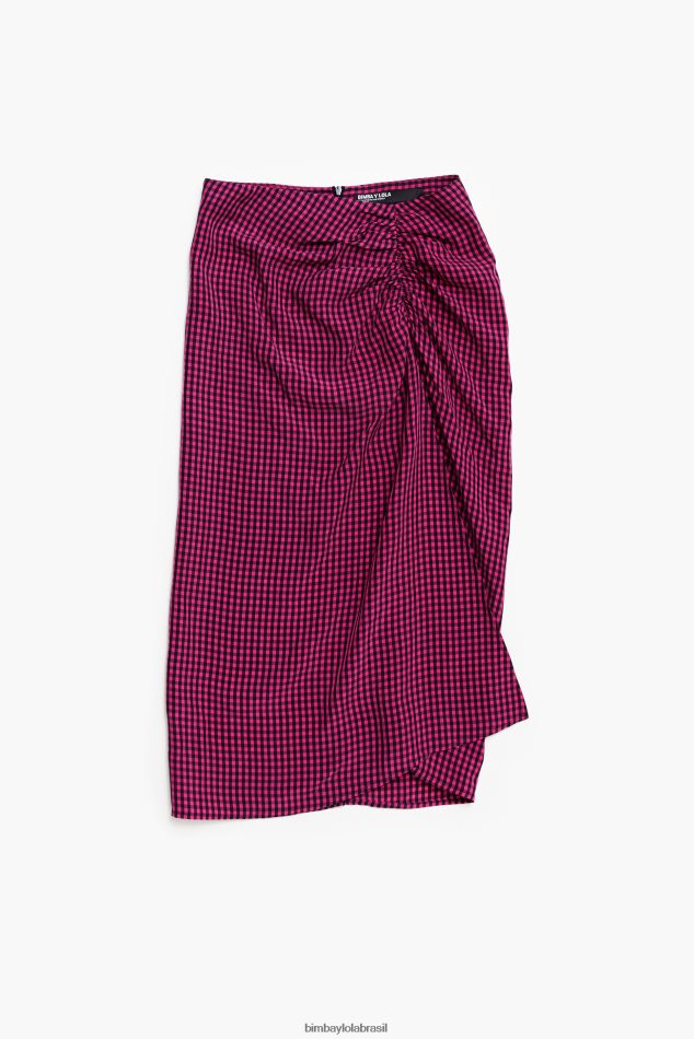 roupas Bimba Y Lola saia midi fluida fúcsia P28JFH467