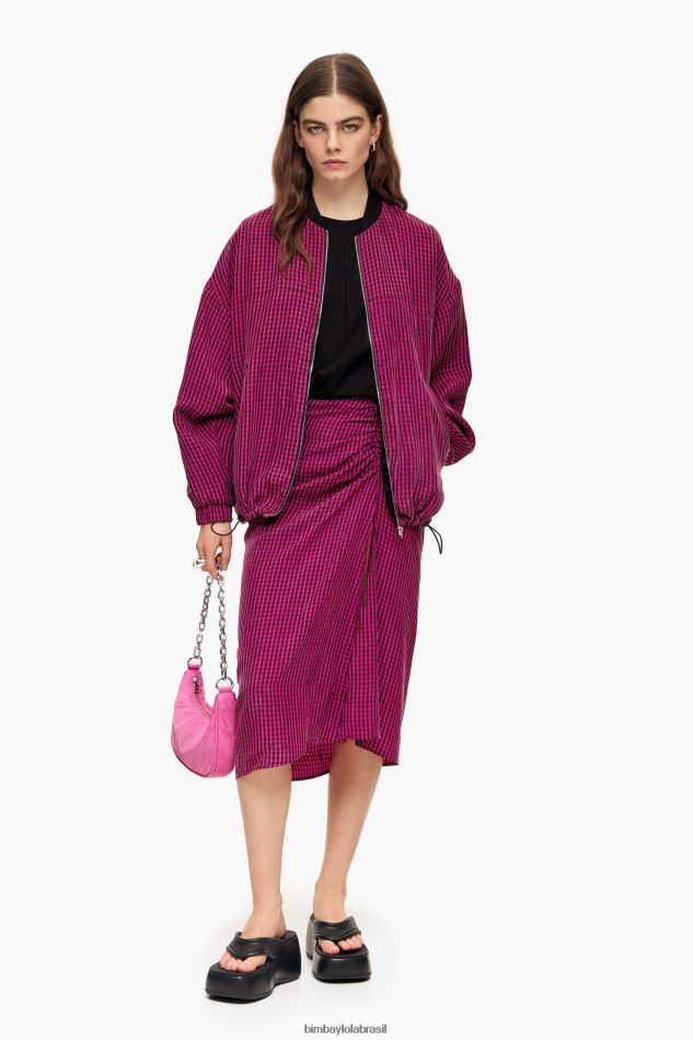 roupas Bimba Y Lola saia midi fluida fúcsia P28JFH467