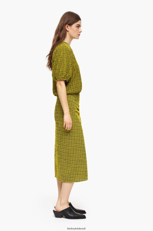 roupas Bimba Y Lola saia midi quadrada amarelo P28JFH466
