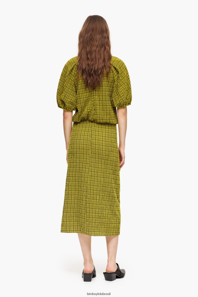 roupas Bimba Y Lola saia midi quadrada amarelo P28JFH466