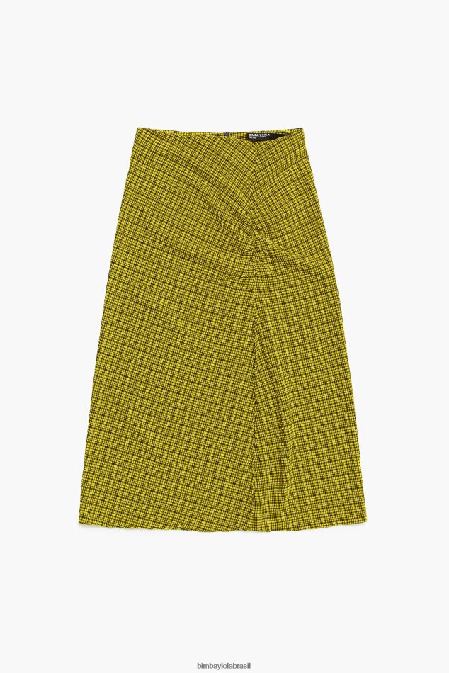 roupas Bimba Y Lola saia midi quadrada amarelo P28JFH466