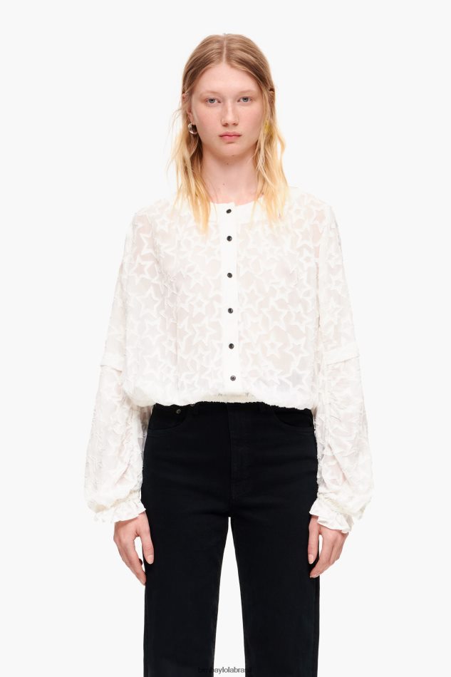 roupas Bimba Y Lola blusa cropped jacquard estrela P28JFH340