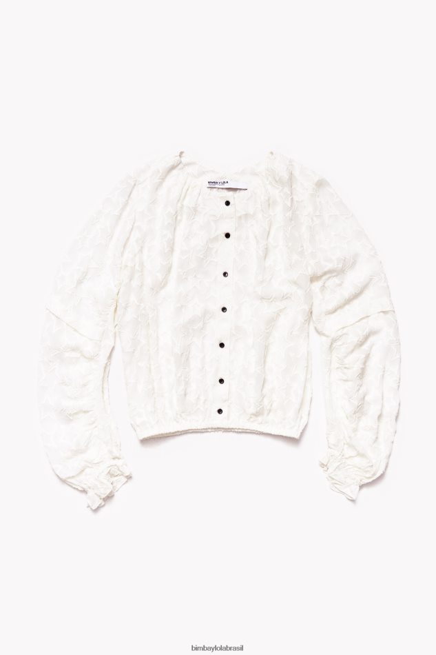 roupas Bimba Y Lola blusa cropped jacquard estrela P28JFH340