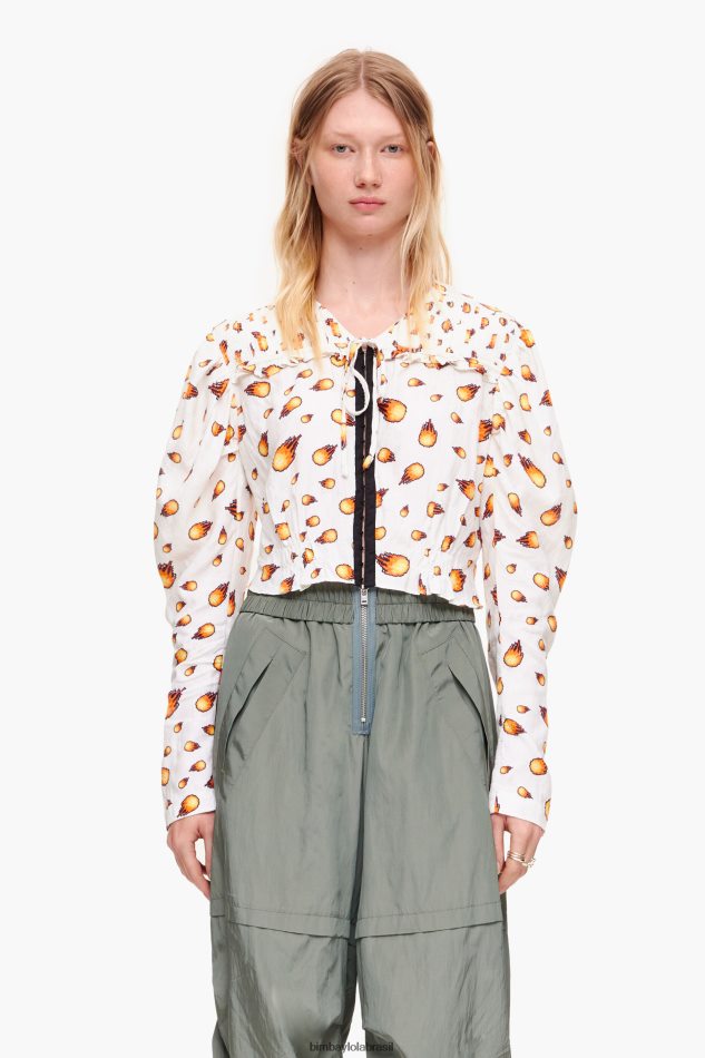roupas Bimba Y Lola blusa curta fogo marfim P28JFH343