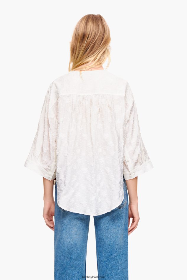 roupas Bimba Y Lola blusa jaquard curta floral P28JFH325