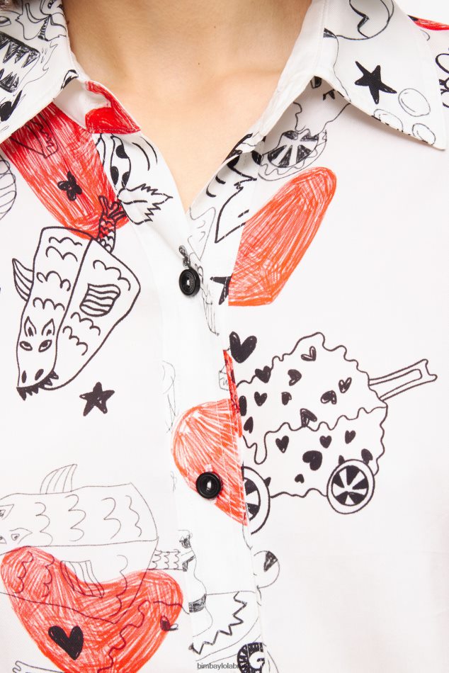 roupas Bimba Y Lola camisa de coração apelido P28JFH347