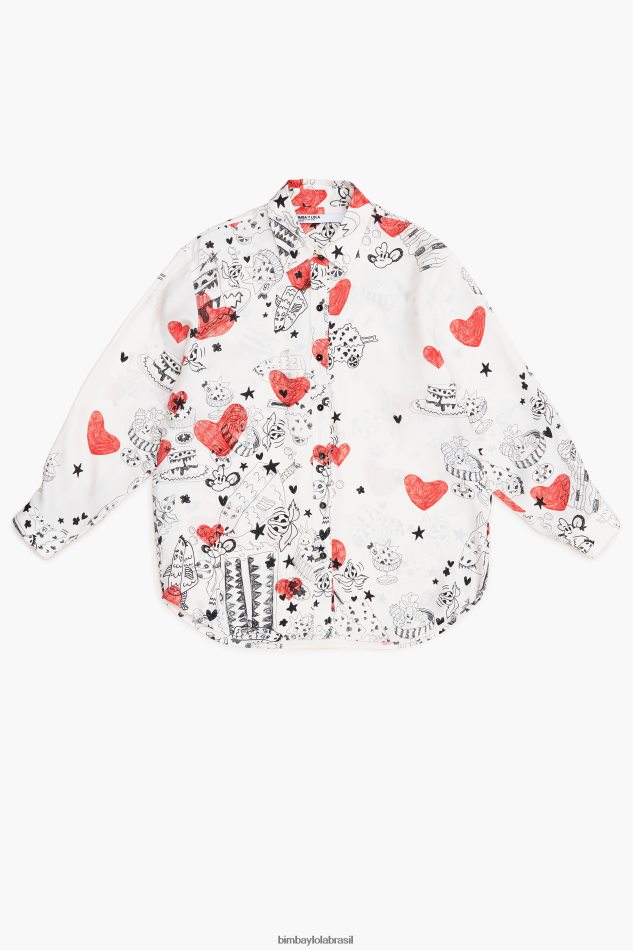 roupas Bimba Y Lola camisa de coração apelido P28JFH347