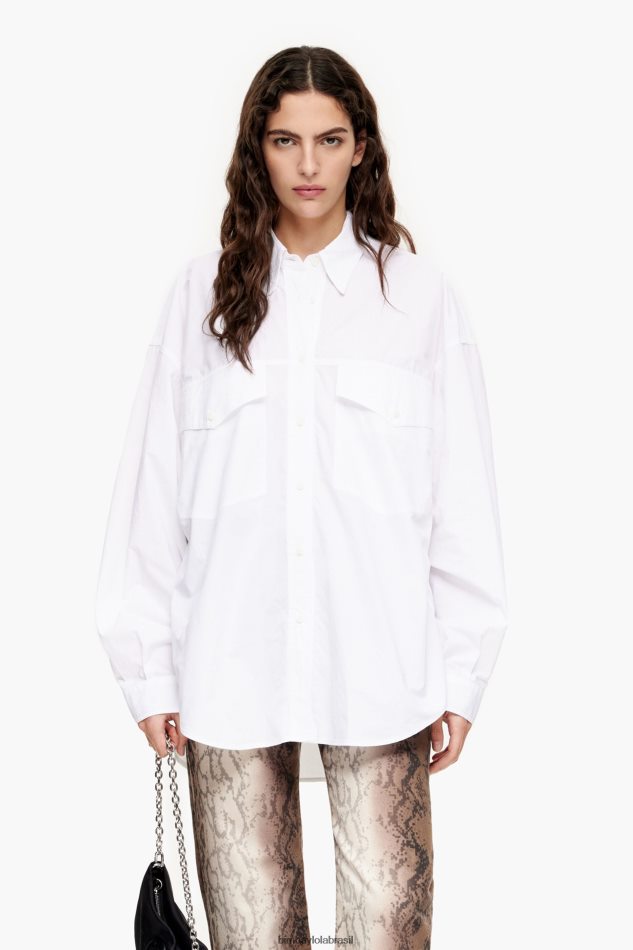 roupas Bimba Y Lola camisa de tamanho grande popeline branco P28JFH333
