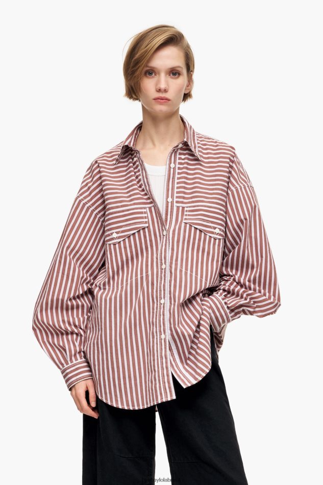 roupas Bimba Y Lola camisa de tamanho grande popeline marrom P28JFH335