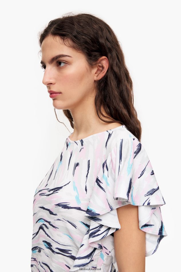 roupas Bimba Y Lola camiseta com estampa de asa de borboleta branco P28JFH349
